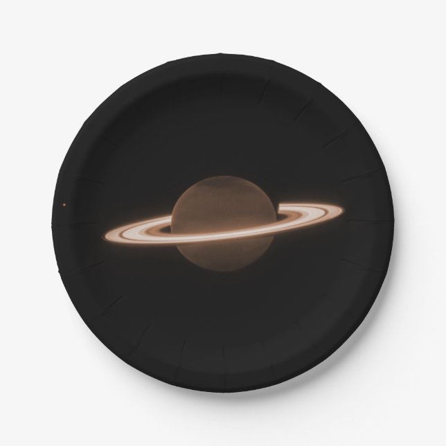 JWST James Webb Space Telescope Saturn Infrared Paper Plates (Front)