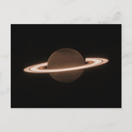 JWST James Webb Space Telescope Saturn Infrared Postcard