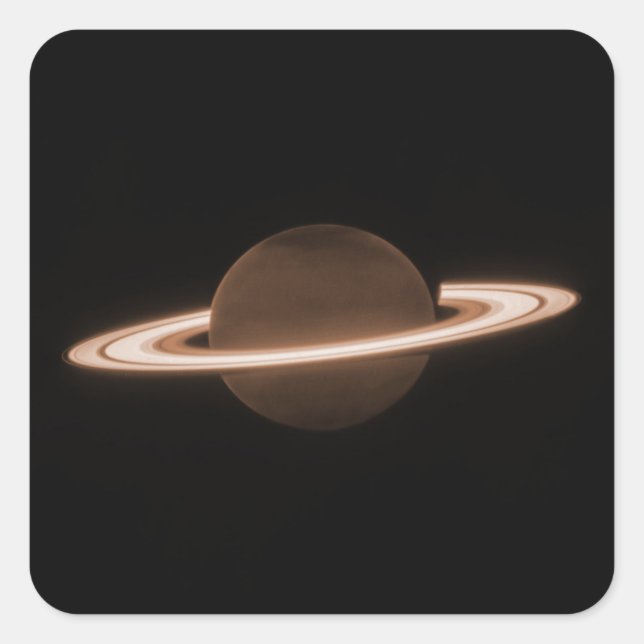 JWST James Webb Space Telescope Saturn Infrared Square Sticker (Front)
