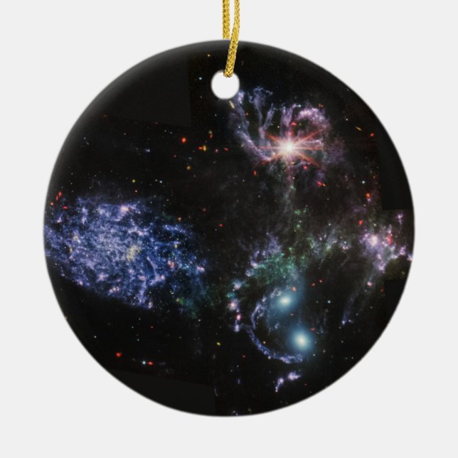JWST James Webb Space Telescope Stephan’s Quintet Ceramic Ornament (Front)