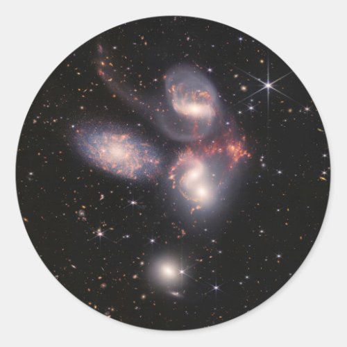 JWST James Webb Space Telescope Stephans Quintet Classic Round Sticker