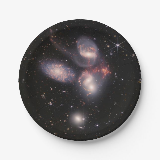 JWST James Webb Space Telescope Stephan’s Quintet Paper Plates (Front)