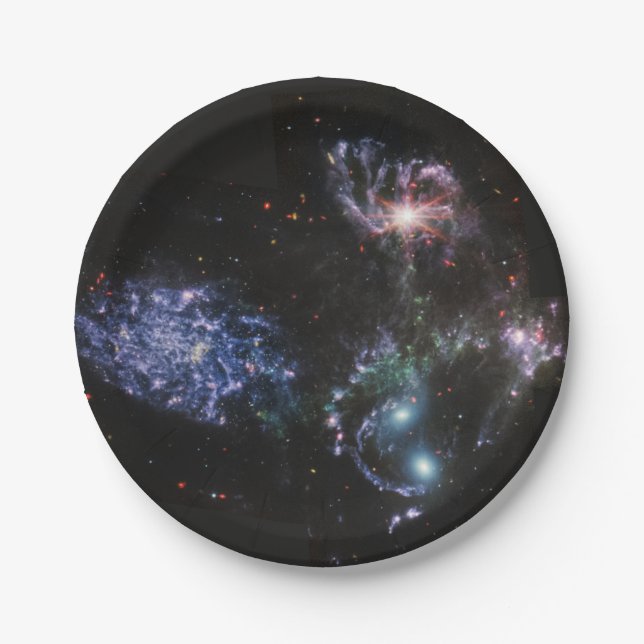 JWST James Webb Space Telescope Stephan’s Quintet Paper Plates (Front)