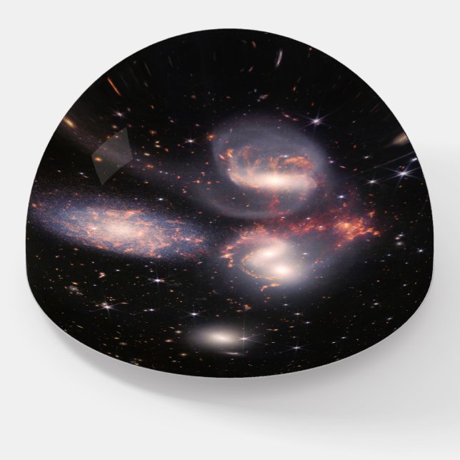 JWST James Webb Space Telescope Stephan’s Quintet Paperweight (Angled)