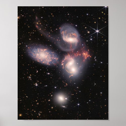 JWST James Webb Space Telescope Stephanâs Quintet Poster
