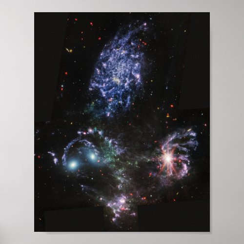 JWST James Webb Space Telescope Stephans Quintet  Poster