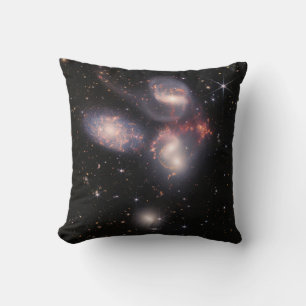 JWST James Webb Space Telescope Stephan’s Quintet Throw Pillow
