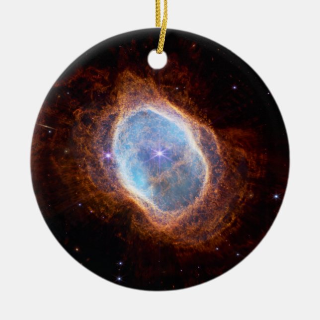 JWST James Webb Telescope Southern Ring Nebula Ceramic Ornament (Front)