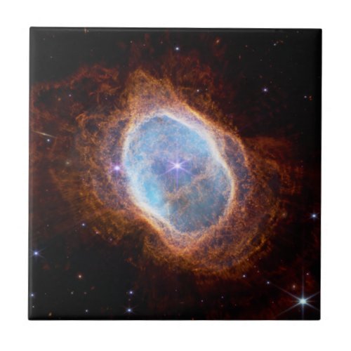 JWST James Webb Telescope Southern Ring Nebula Ceramic Tile