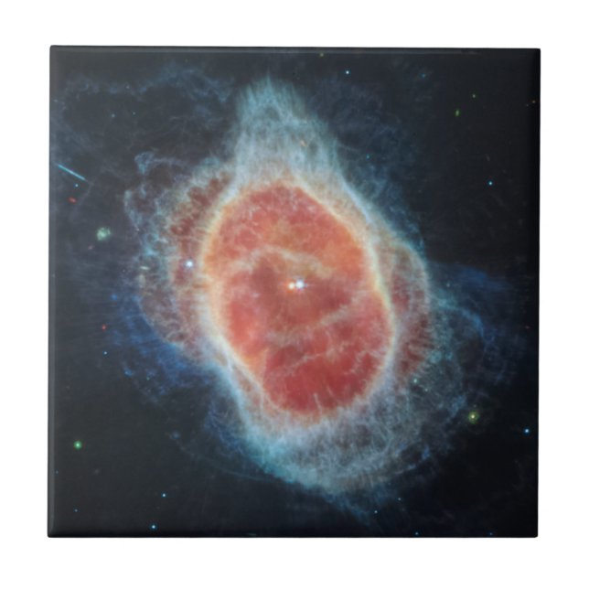 JWST James Webb Telescope Southern Ring Nebula Ceramic Tile (Front)