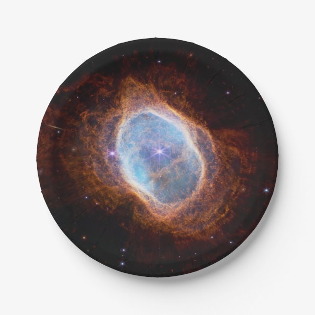 JWST James Webb Telescope Southern Ring Nebula Paper Plates (Front)