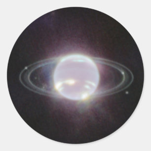 JWST Rings of Planet Neptune Classic Round Sticker