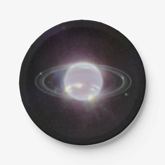 JWST Rings of Planet Neptune Paper Plates (Front)