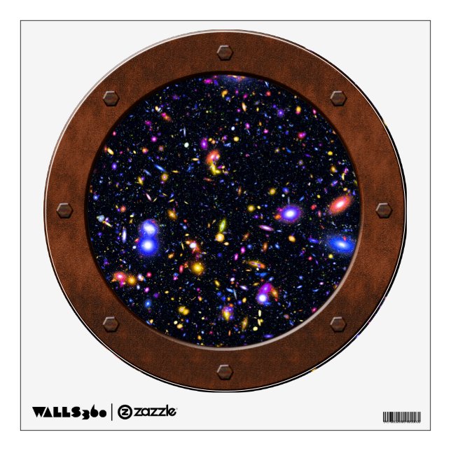 JWST Simulation Pop Art Steampunk Porthole Window Wall Sticker (Front)