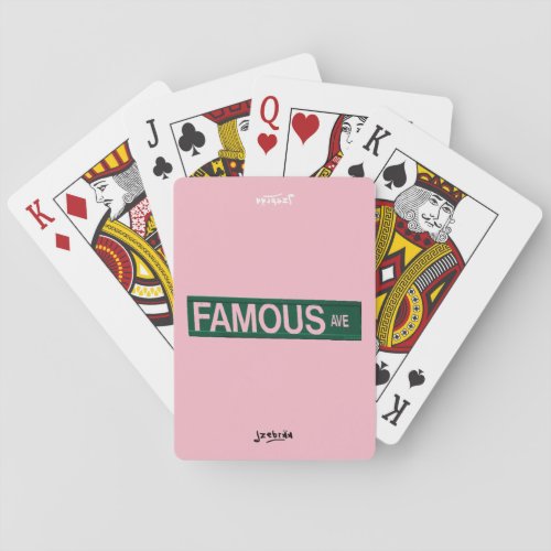 jzebraas FAMOUS AVE Pink Bicycle Playing Cards