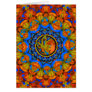 K185 Autumn on Blue Abstract Cards