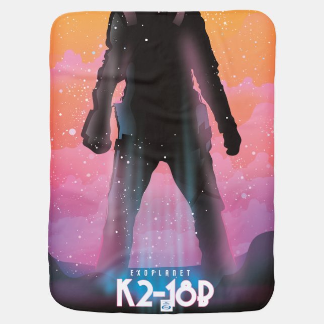 K2-18b exoplanet space art baby blanket (Back)