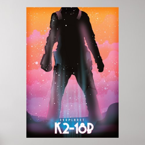 K2_18b exoplanet space art poster