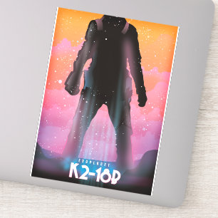 K2-18b exoplanet space art sticker