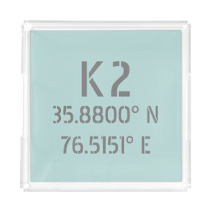 K2 Latitude and Longitude Acrylic Tray