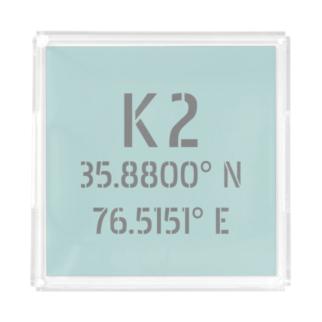 K2 Latitude and Longitude Acrylic Tray (Front)