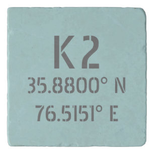 K2 Latitude and Longitude Trivet