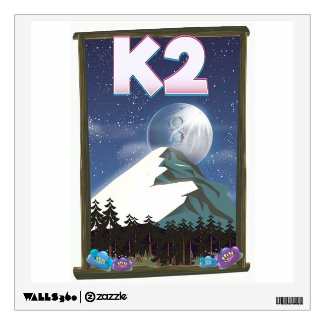 K2 Mountain travel poster Wall Sticker (Front)
