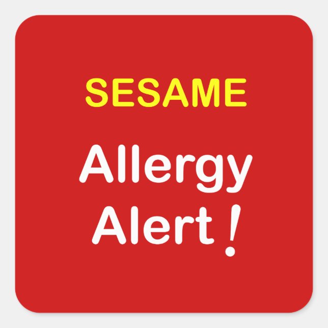 k7 - Allergy Alert - SESAME. Square Sticker (Front)