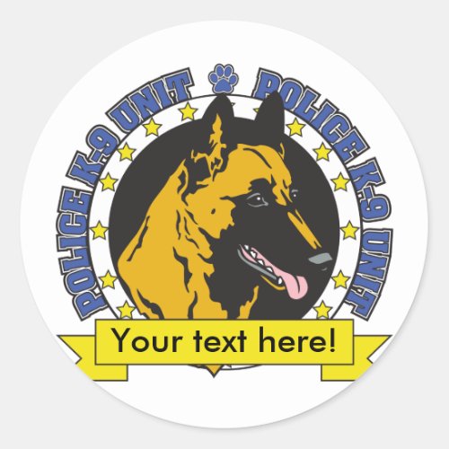 K9 Belgian Malinois Classic Round Sticker