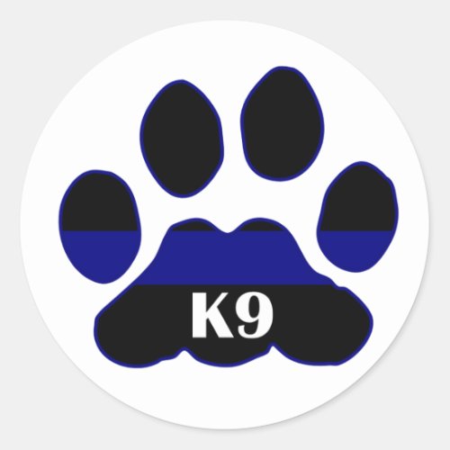 K9 Blue Line Classic Round Sticker