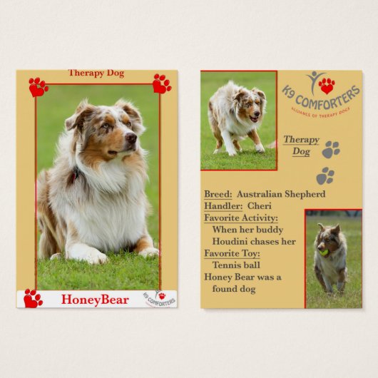 K9 comforters therapy dog (Front & Back)