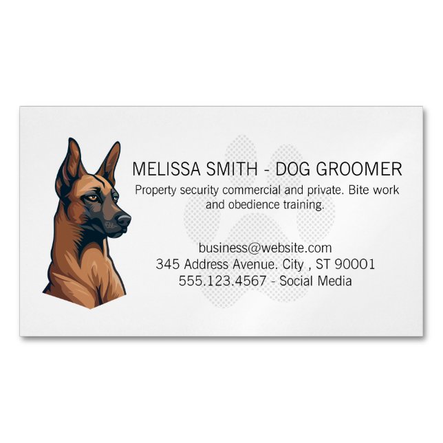 K9 Dog | Paw Business Card Magnet (Front)