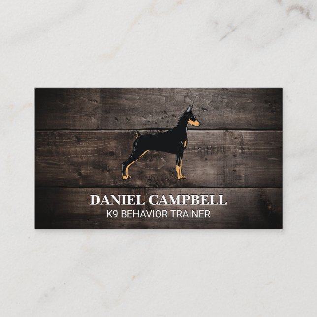 K9 Dog | Wooden Background Business Card (Front)