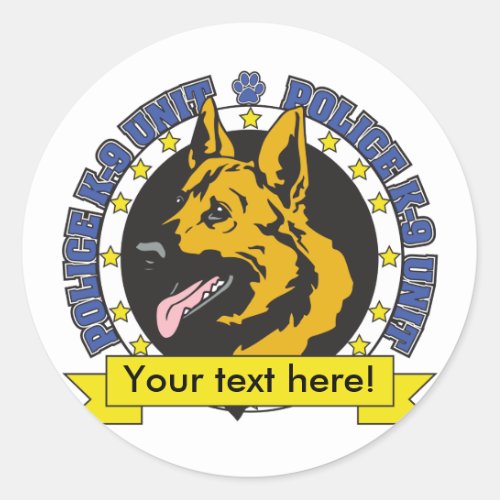 K9 German Shepherd Classic Round Sticker