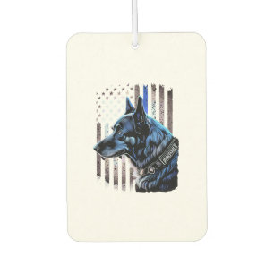 K9 German Shepherd Police Dog Thin Blue Line Flag Air Freshener