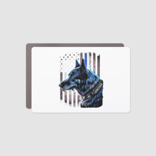 K9 German Shepherd Police Dog Thin Blue Line Flag Car Magnet