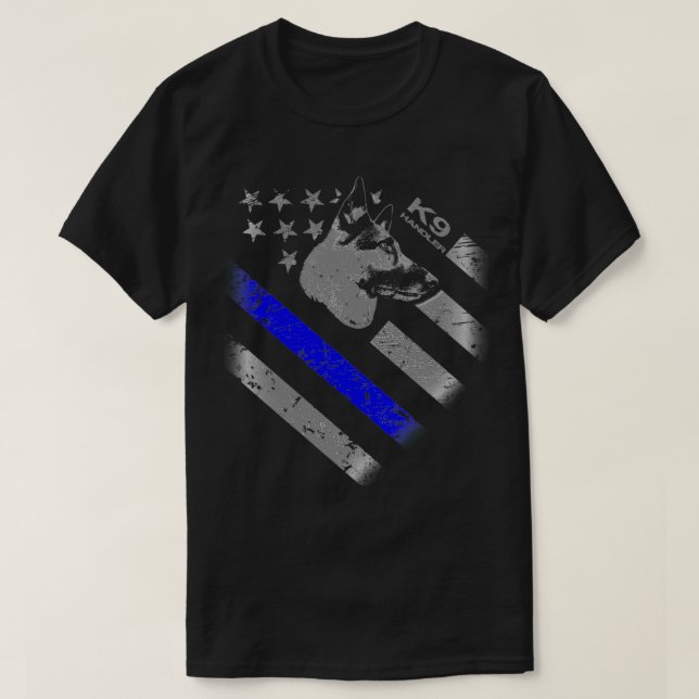 k9 handler police dog T-Shirt (Design Front)