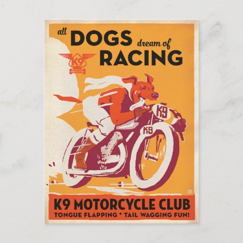 K9 Motorcycle Club Postcard