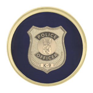 K9 Officer Gold Finish Lapel Pin