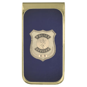K9 Officer Gold Finish Money Clip