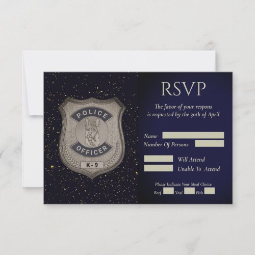 K9 Officer Retirement Response Card