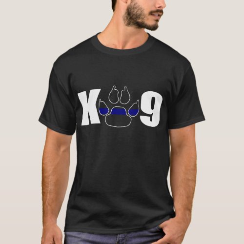 K9 Paw Police Officer Thin Blue Line Supporter Pol T_Shirt
