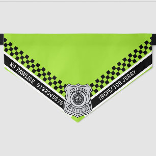 K9 PAWLICE CUSTOM NAME & NUMBER PET BANDANA COLLAR