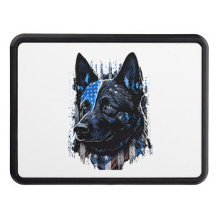 K9 Police Dog German Sherman American Flag Policem Hitch Cover