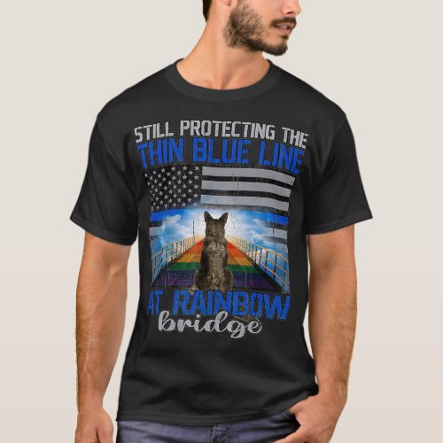 K9 Police  Fallen Police Dog Protecting Thin T_Shirt