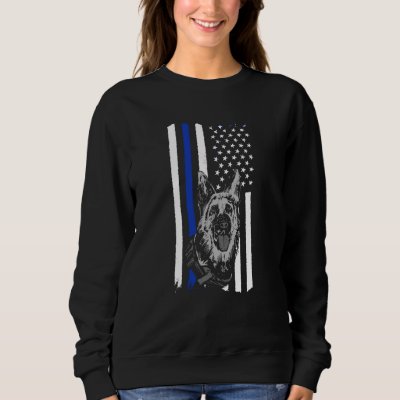 K9 Police Officer Blue Line K9 Police Dog Graphic Sweatshirt