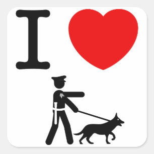 K9 Police Square Sticker