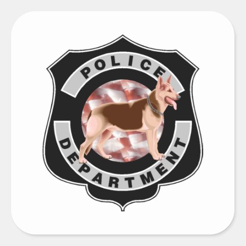 K9 Police Square Sticker