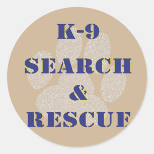 K9 Search and Rescue Classic Round Sticker