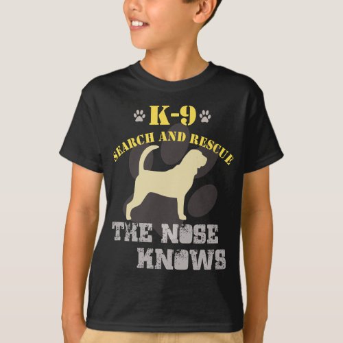 K9 Search  Rescue Dog Team Bloodhound Tracking SA T_Shirt